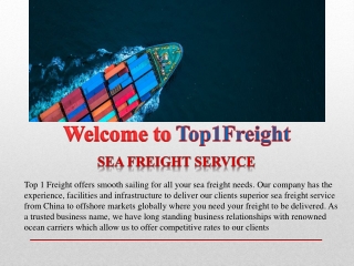 Safe and Sound Sea Freight Service from China to International Ports