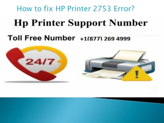 How to fix HP Printer 2753 Error