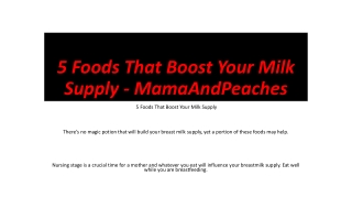 5 Foods That Boost Your Milk Supply - MamaAndPeaches