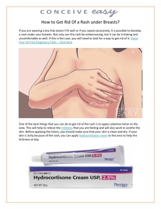 How To Get Rid Of A Rash Under Breasts?