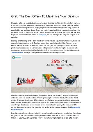 Grab The Best Offers To Maximise Your Savings