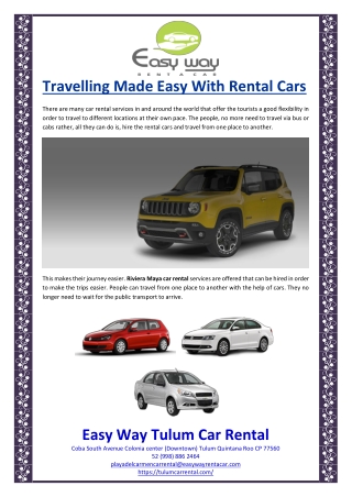 Travelling Made Easy With Rental Cars