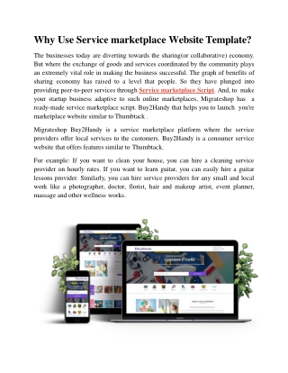 Why use service marketplace website template