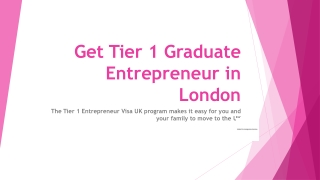 Get Tier 1 Graduate Entrepreneur in London