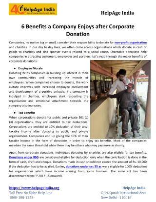 6 Benefits a Company Enjoys after Corporate Donation