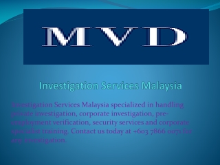 Investigation Services Malaysia