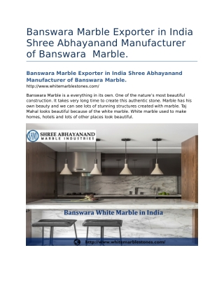 Banswara Marble Exporter in India Shree Abhayanand Manufacturer of Banswara Marble.