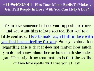 How does magic spells to make a girl fall