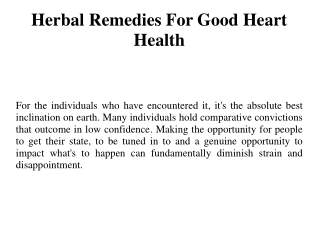 Herbal Remedies For Good Heart Health