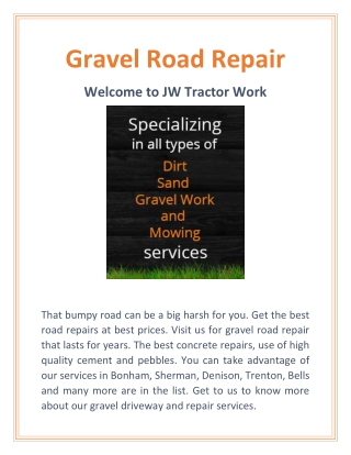 Gravel Road Repair