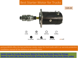 New starter motor for trucks