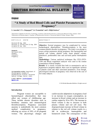 “A Study of Red Blood Cells and Platelet Parameters in Pregnancy”