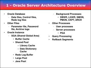 PPT - 1 - Oracle Server Architecture Overview PowerPoint Presentation ...