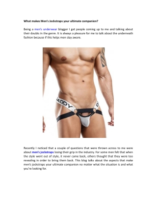 What makes Men’s Jockstraps your ultimate companion?