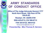 ARMY STANDARDS OF CONDUCT OFFICE