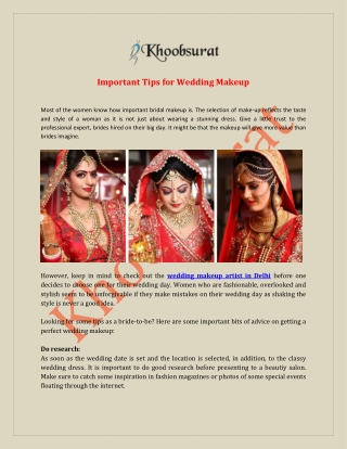 Wedding Makeup Artist in Delhi