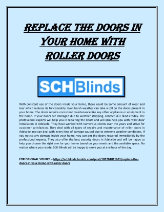 Replace the doors in your home with roller doors