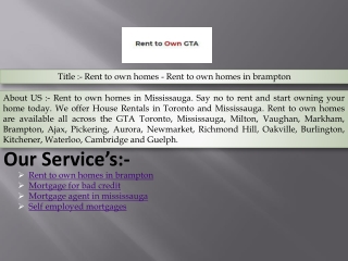 Rent to own homes in brampton