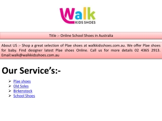 Online School Shoes in Australia