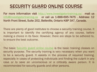Security guard online course