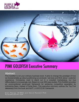 Less Cow, More Cowbell in Business: The Pink Goldfish Book Executive Summary