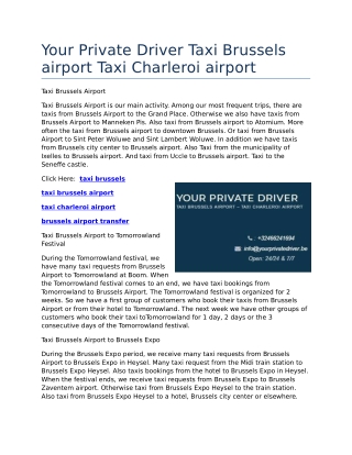 taxi charleroi airport