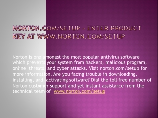 NORTON.COM/SETUP - NORTON PRODUCT SETUP