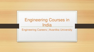 Engineering Courses in India - Engineering Careers - Avantika University