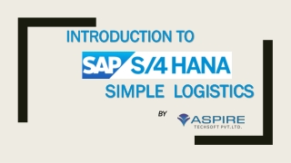 SAP Simple Logistics Training Institute in Pune | Aspire Techsoft