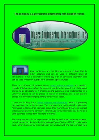 The company is a professional engineering firm based in Florida