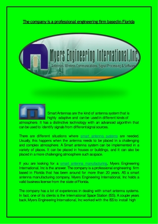 The company is a professional engineering firm based in Florida