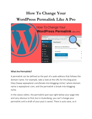 How To Change Your WordPress Permalink Like A Pro