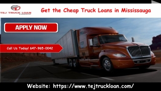 Get the Cheap Truck Loans in Mississauga