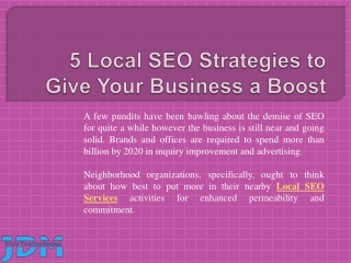 5 Local SEO Strategies to Give Your Business a Boost