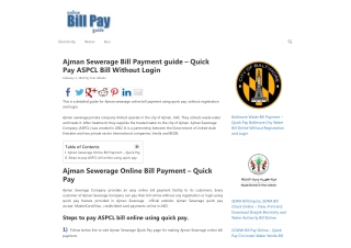 Ajman Sewerage Bill Payment guide – Quick Pay ASPCL Bill Without Login