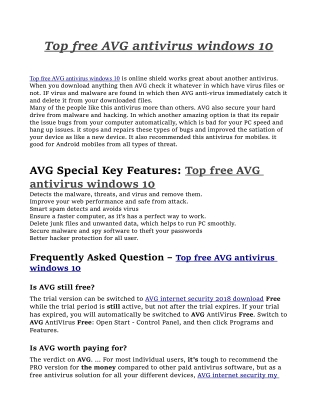 Top free AVG antivirus windows 10
