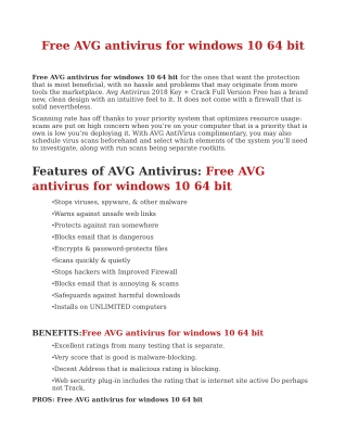 Free AVG antivirus for windows 10 64 bit