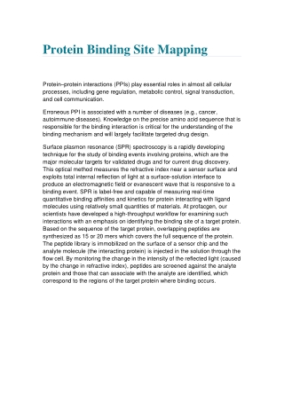 Protein Binding Site Mapping