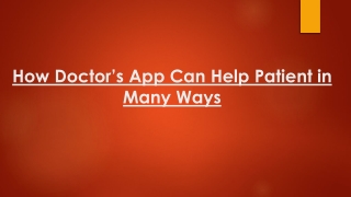 Doctor’s App | Can Help Patient in Many Ways