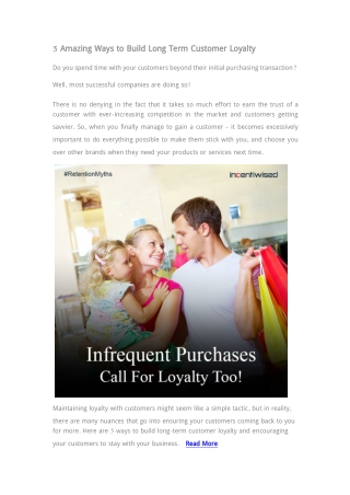 5 Amazing Ways to Build Long Term Customer Loyalty