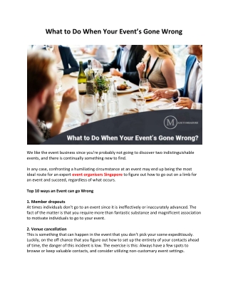 What to Do When Your Event’s Gone Wrong