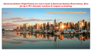 Get 30% off On Flight Booking at American Airlines Reservations