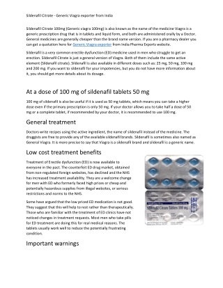 Sildenafil CItrate 100 mg