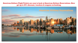 Get 30% off On Flight Booking at American Airlines Reservation