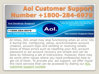 Aol Customer Support Number 1800-284-6979