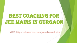 Best Coaching for JEE MAINS in Gurgaon