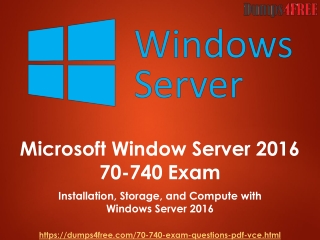 Microsoft MCSA Windows Server 2016 70-740 Dumps PDF
