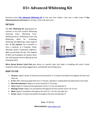 O3 Advanced Whitening Kit Online