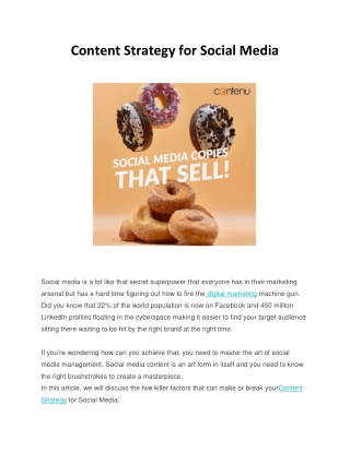 Content strategy for social media