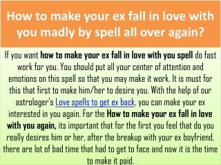 91-9646823014 | How to make your ex fall in love with you madly by spell all over again?